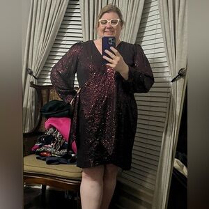 City Chic Sequin wrap dress NWT